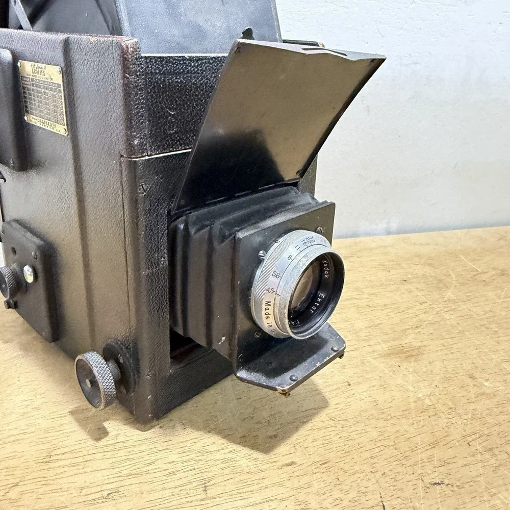 Graflex RB Series B 2-1/4x3-1/4 SLR Camera Kodak Ektar 127mm f4.5 Lens Untested
